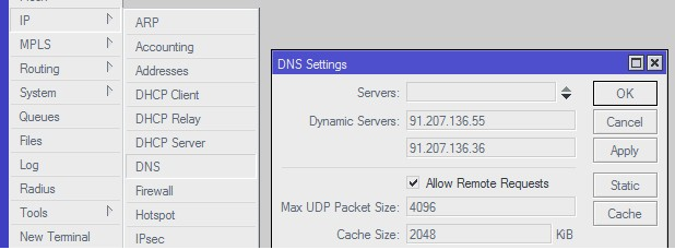 Настройка Mikrotik